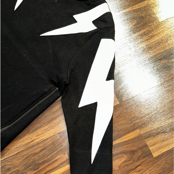NEIL BARRETT Contrasting Thunderbolts Slim Fit Side Zips Sweater Medium READ - Picture 3 of 14